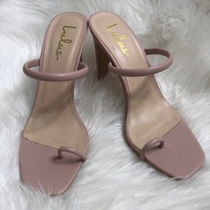 Lulus Blush Sandal Mule Chunky Heels